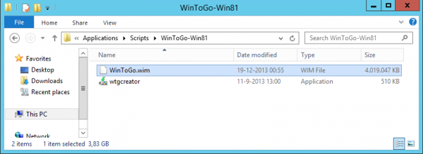 The package source of the Windows To Go creator package