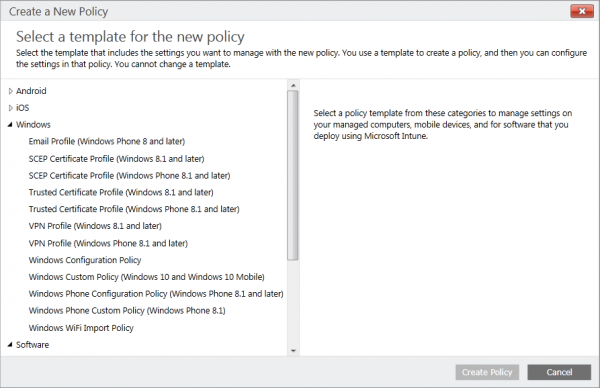 A lot more policies for the Windows Platforms :)